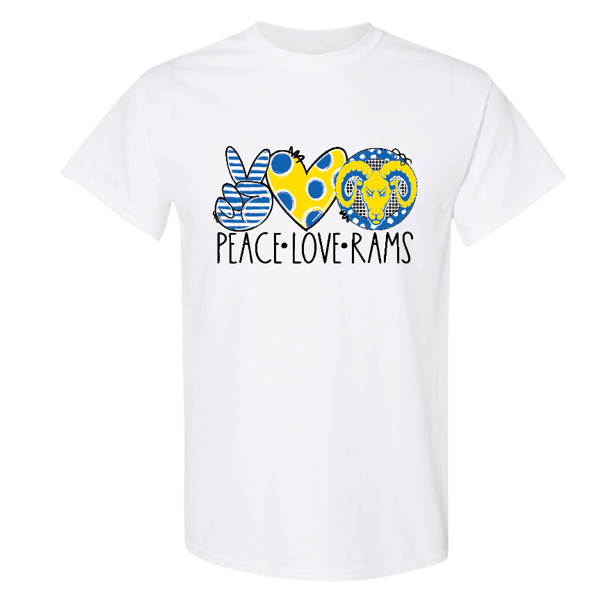 Peace Love Rams Tshirt