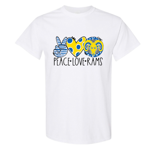 Peace Love Rams Tshirt
