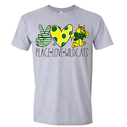 Peace Love Wildcats Tshirt