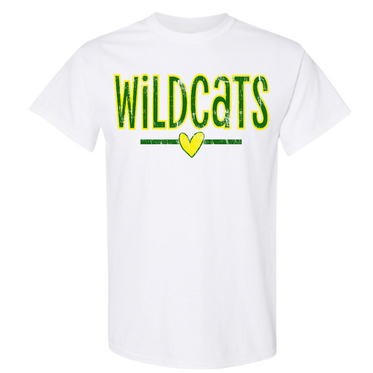 Wildcats Heart Distressed Tshirt