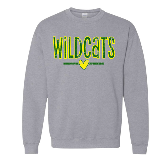 Wildcats Heart Distressed Sweatshirt