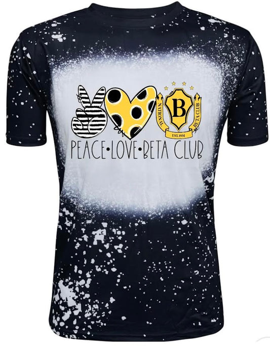 **Limited Edition** Bleached Peace Love Beta Club Tshirt