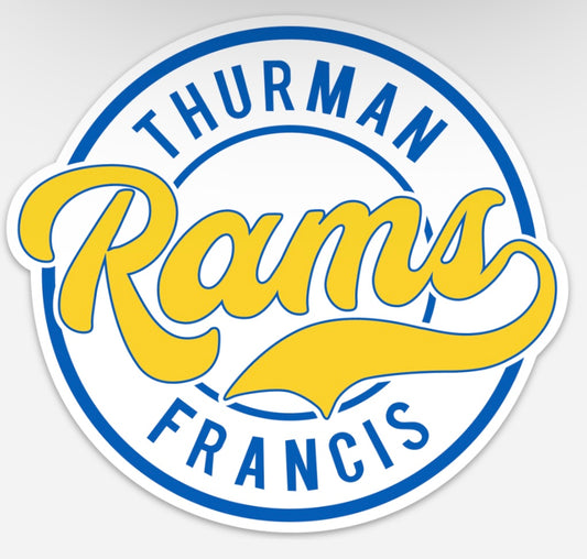 Rams Circle Car Magnet