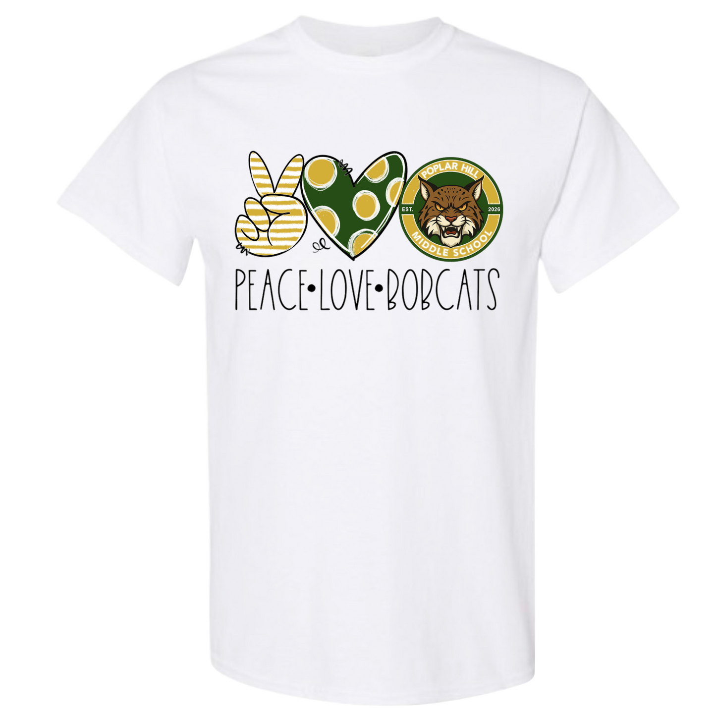 Peace Love Bobcats Tshirt