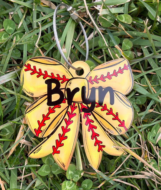 Personalized Softball Bow Tag