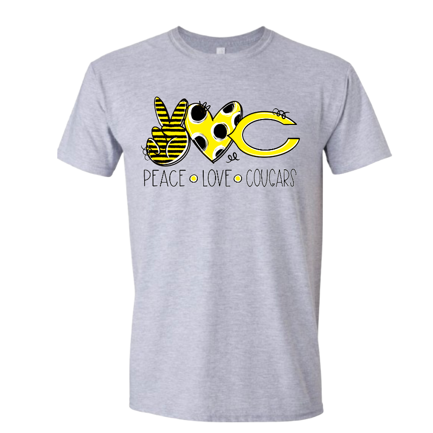 Peace Love Cougars Tshirt