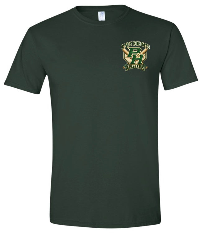 Lady Bobcats Pocket Logo Softball Tshirt