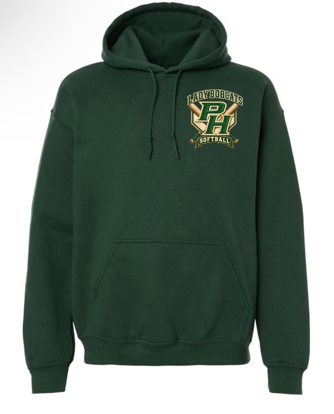 Lady Bobcats Softball Pocket Size Logo Hoodie