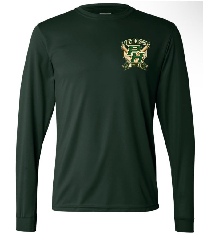 Lady Bobcats Softball Pocket Logo Performance Tshirt