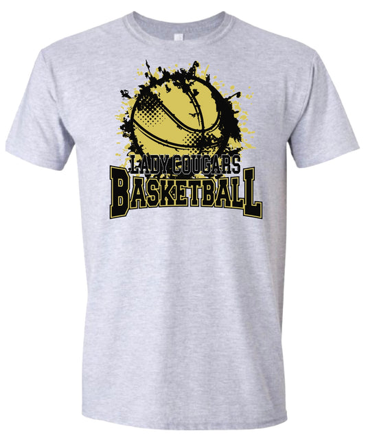 Lady Cougars Basketball Old Gold Tshirt