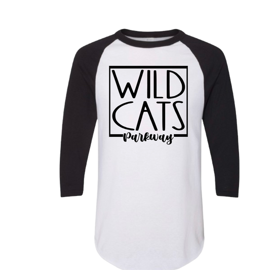 Wildcat Box Design Quarter Sleeve Raglan