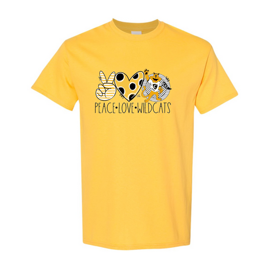Peace Love Wildcats Tshirt