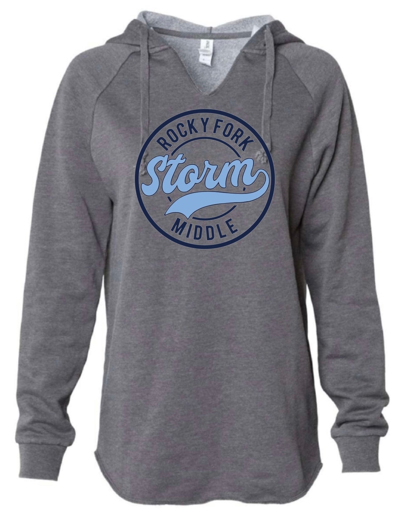 Ladies Lightweight Vneck Hooded Sweatshirt