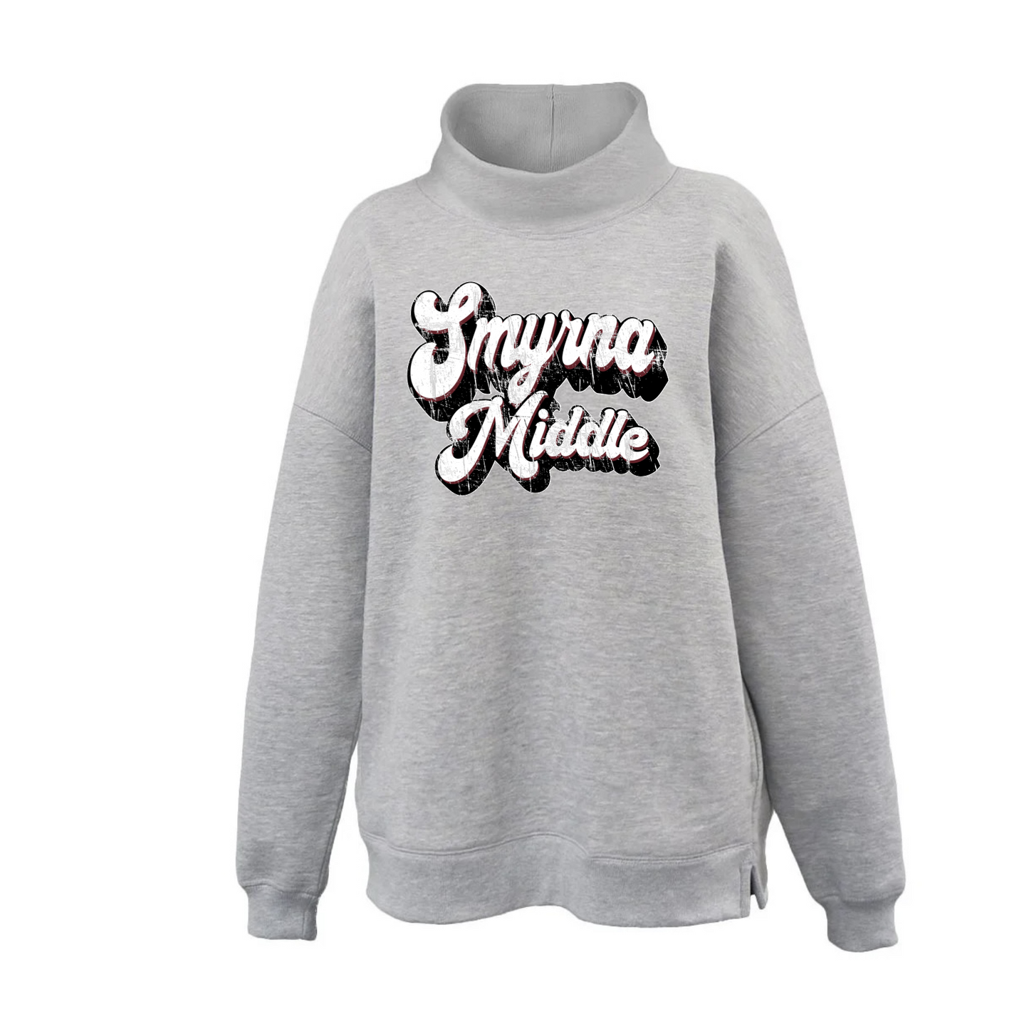 **LIMITED EDITION** Smyrna Middle Retro Oversized Mock Neck Sweatshirt