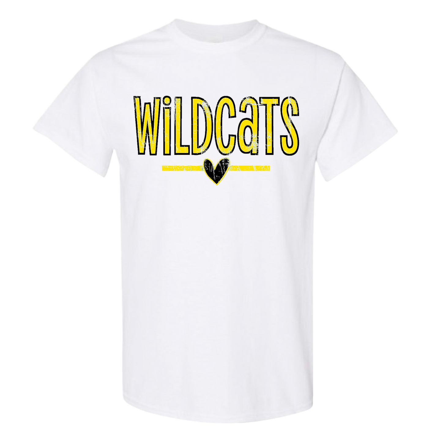 Wildcats Distressed Heart Tshirt
