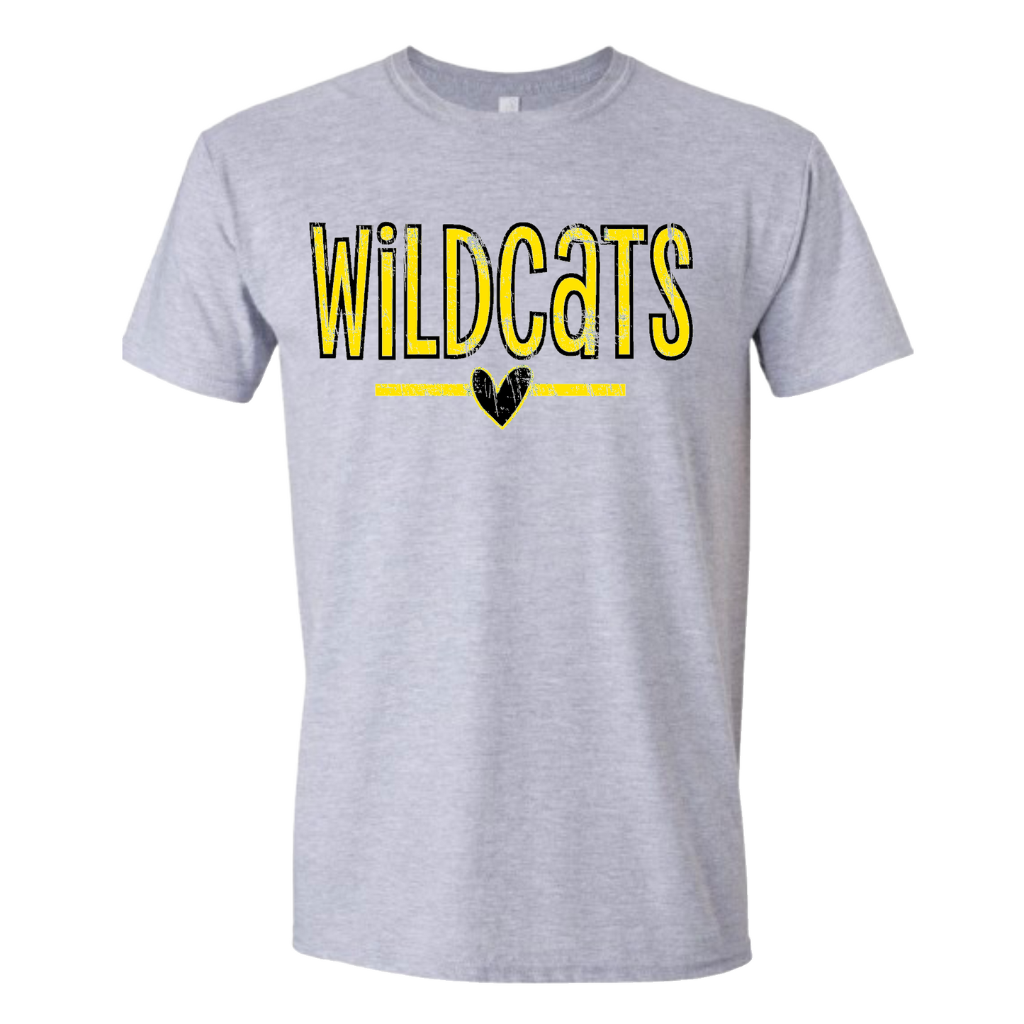 Wildcats Distressed Heart Tshirt