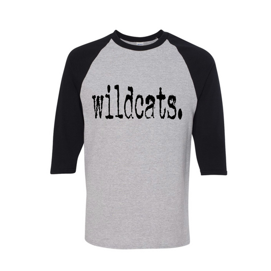 Wildcats Typography Raglan