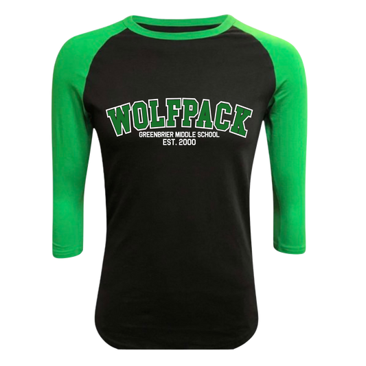 Wolfpack Varsity 3/4 Sleeve Tshirt