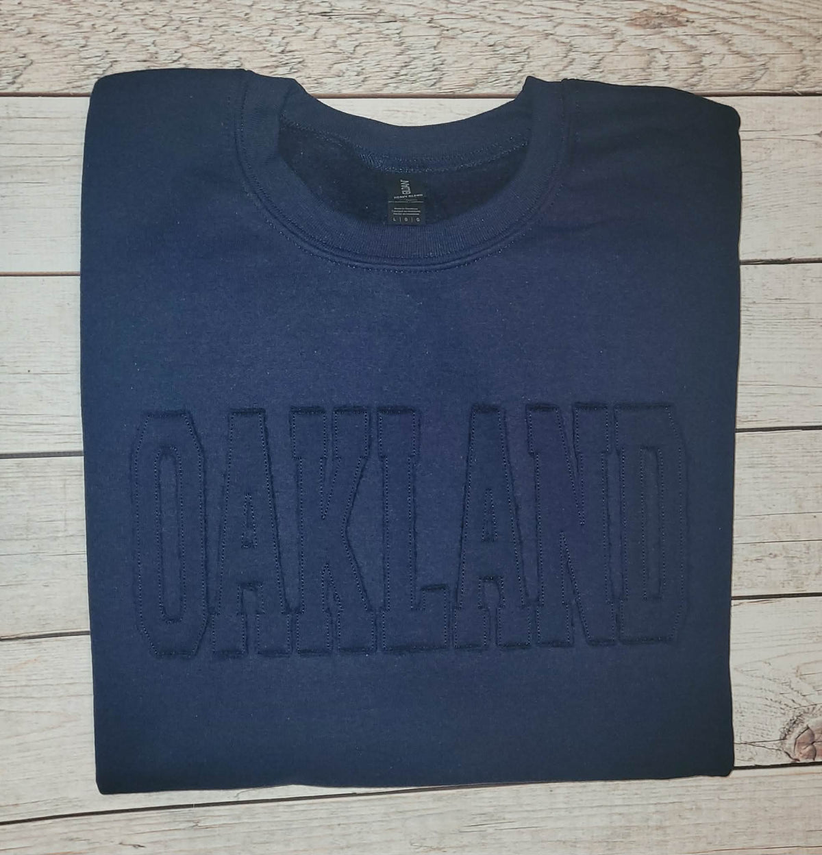 **LIMITED EDITION ** Oakland Patriots Raggy Edge Appliqué Crewneck
