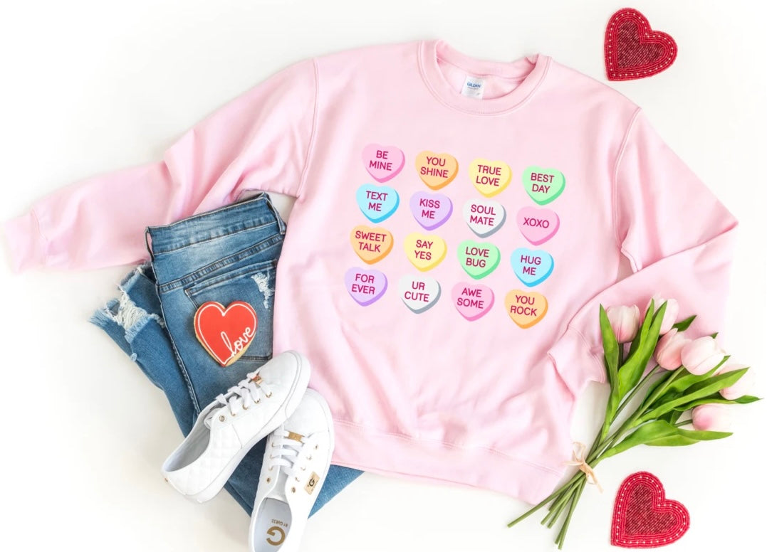 Conversation Hearts sweatshirt