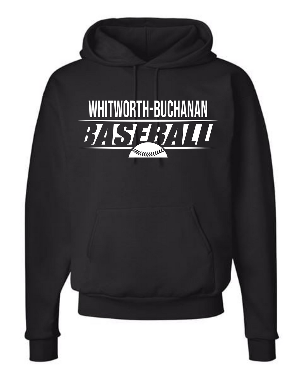 Whitworth-Buchanan Half Baseball Design Hoodie
