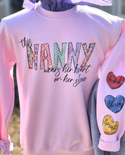 Load image into Gallery viewer, Personalized Sleeve Hearts Sweatshirt
