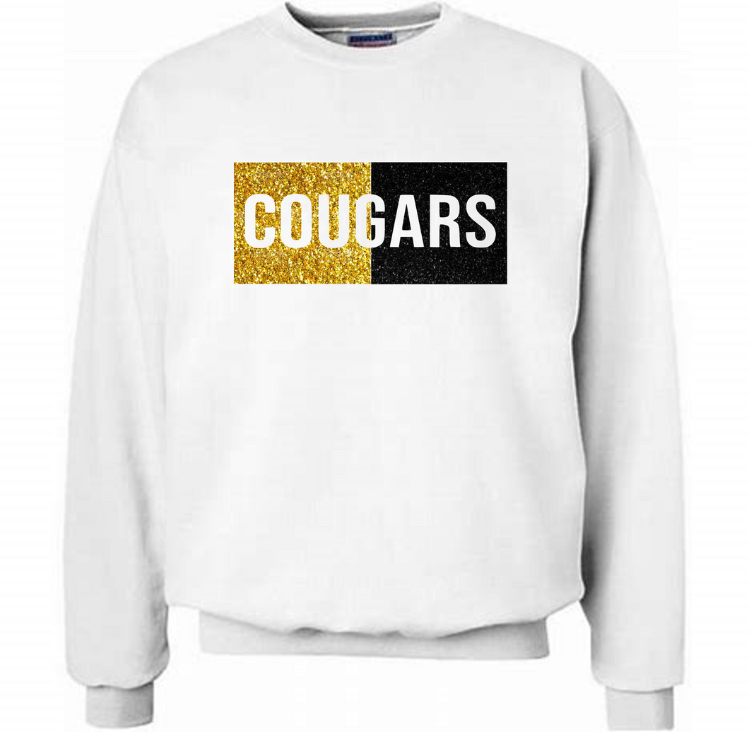 COUGARS gold & black glitter sweatshirt