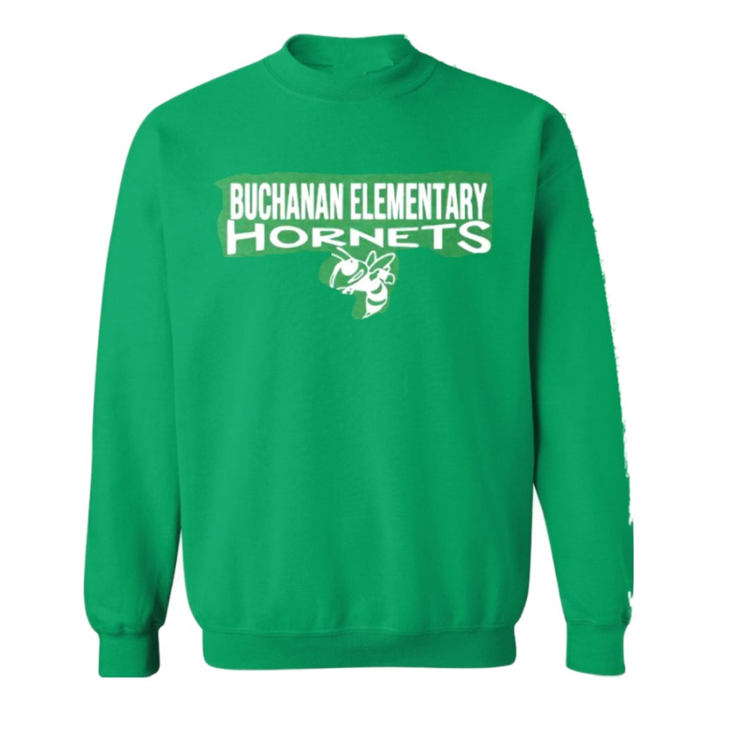 Buchanan Hornets Green ADULT Sweatshirt