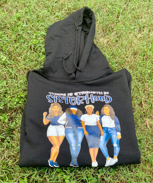 Sisterhood Blue and White hoodie