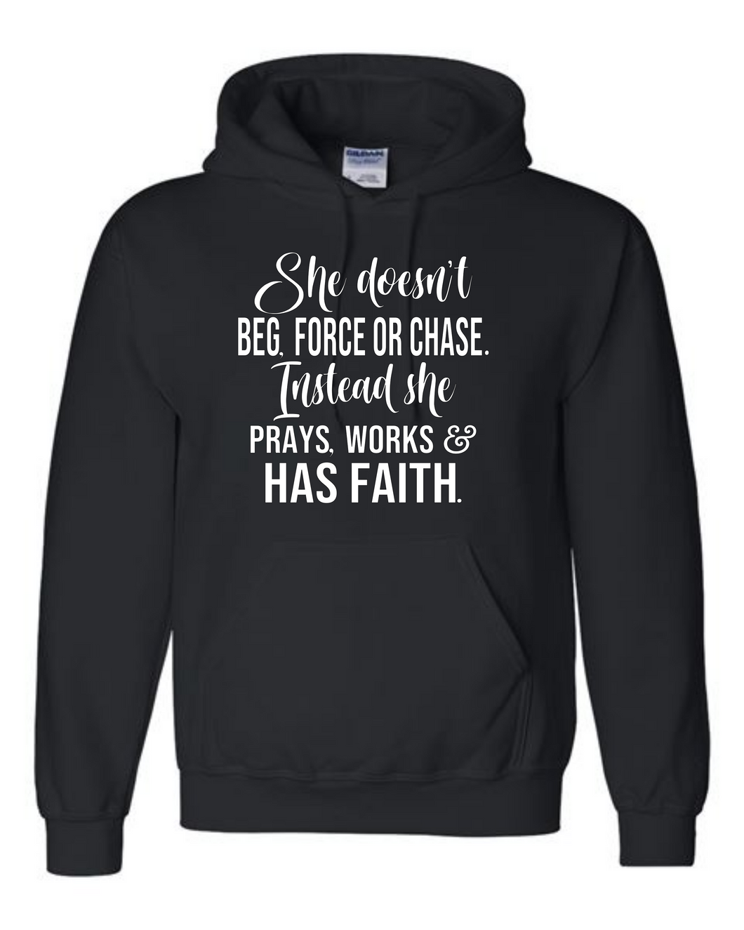 She Doesn’t Beg Hoodie