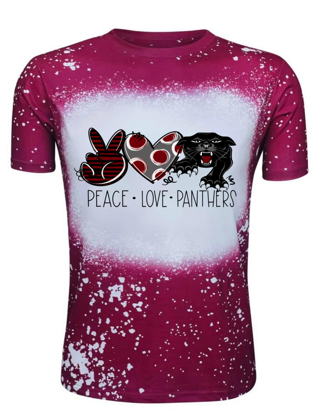 Peace Love Panthers Bleached Tshirt *Limited Edition*